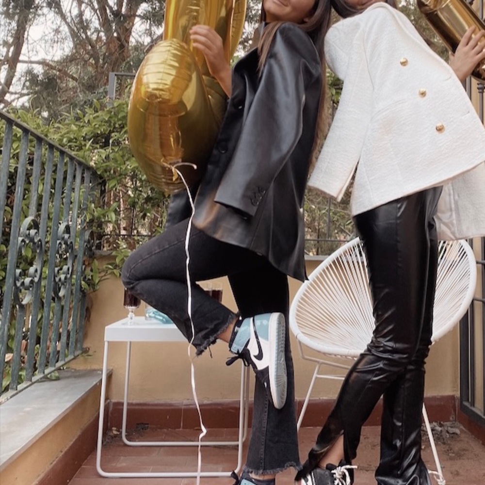 Black Leather Blazer Jacket